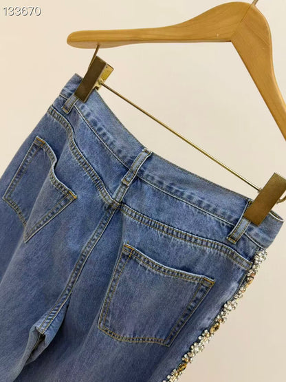 【212Bleecker Luxe】Alba Jewel Line Denim Pants（アルバ ジュエルライン デニムパンツ）