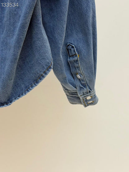 【212Bleecker Luxe】Alba Jewel Collar Denim Shirt（アルバ ジュエルカラー デニムシャツ）