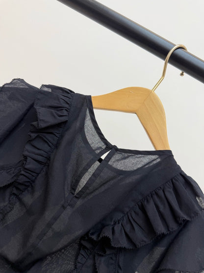 【212Bleecker Luxe】Vera Sheer Ruffle Top（ヴェラ シアー ラッフル トップ）