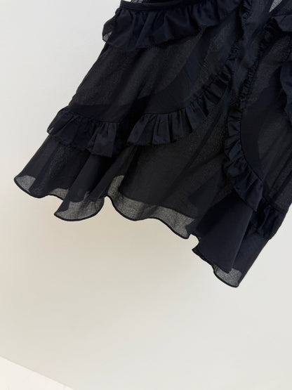 【212Bleecker Luxe】Vera Sheer Ruffle Top（ヴェラ シアー ラッフル トップ）