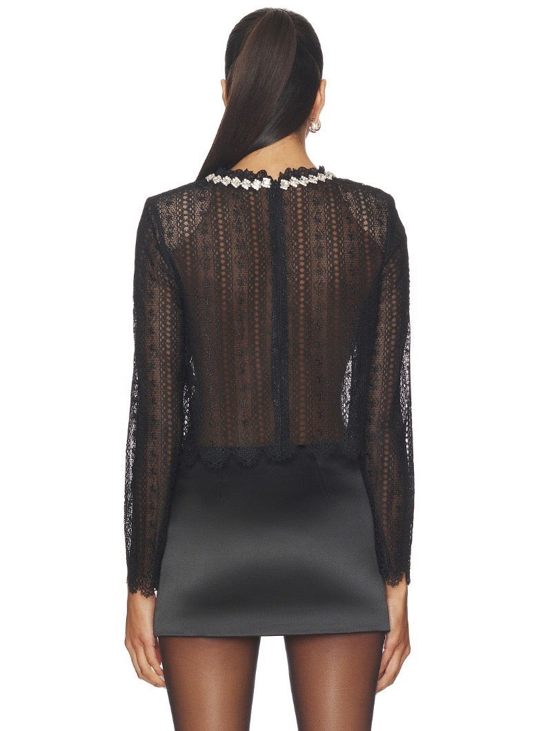 【212Bleecker Luxe】Anaelle Bijou Lace Blouse（アナエル ビジュー レース ブラウス）