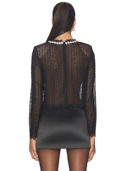 【212Bleecker Luxe】Anaelle Bijou Lace Blouse（アナエル ビジュー レース ブラウス）