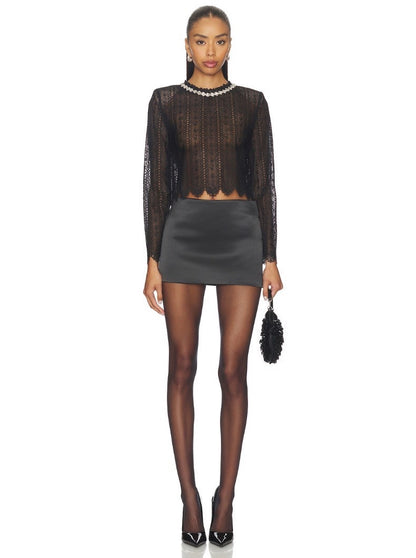 【212Bleecker Luxe】Anaelle Bijou Lace Blouse（アナエル ビジュー レース ブラウス）