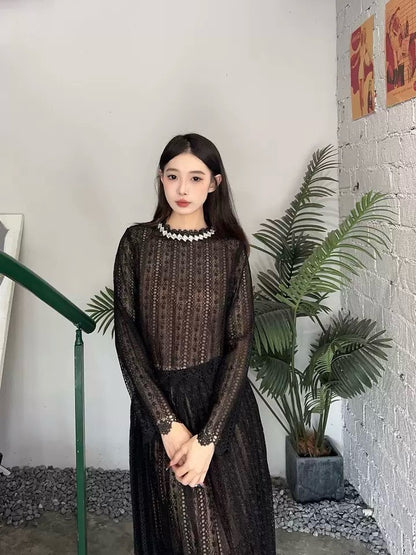 【212Bleecker Luxe】Anaelle Black Lace Skirt（アナエル ブラック レーススカート）