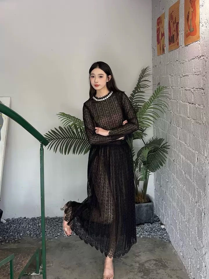 【212Bleecker Luxe】Anaelle Black Lace Skirt（アナエル ブラック レーススカート）