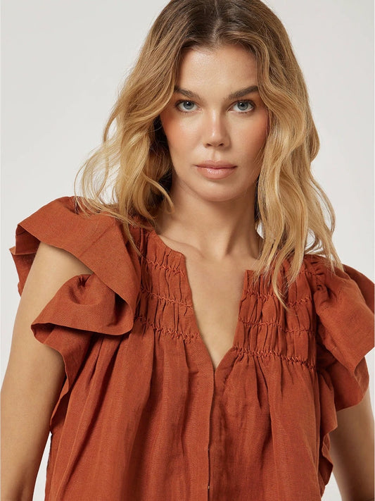 【212Bleecker Luxe】Mirelle Ruffle Blouse（ミレル ラッフルブラウス）