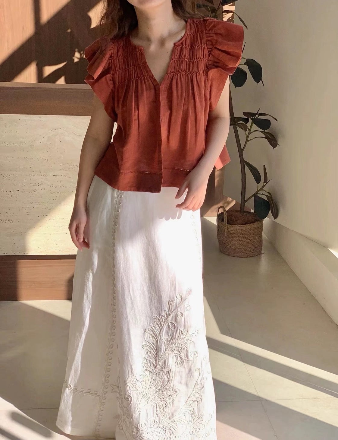 【212Bleecker Luxe】Mirelle Ruffle Blouse（ミレル ラッフルブラウス）