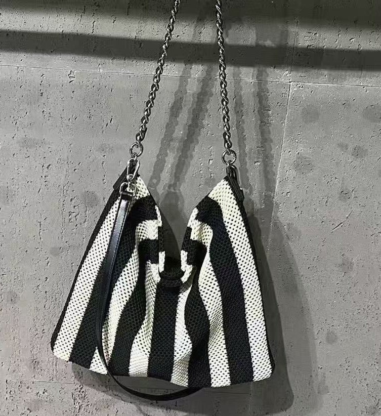 【212Bleecker Luxe】Elva Stripe Knit Bag
