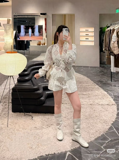 【212Bleecker Luxe】Apolline Lace Peplum Blouse （アポリーヌ・レースペプラムブラウス）