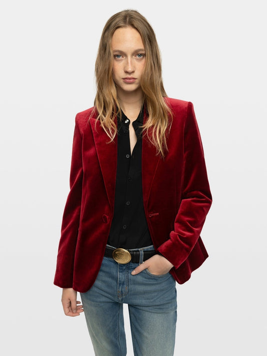 Zadig & Voltaire Carmine Velvet Tailored Jacket （ザディグ エ ヴォルテール カーマイン ベルベット テーラードジャケット）