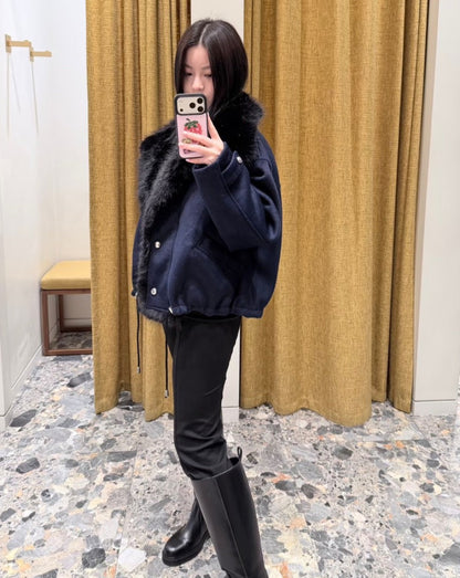 【212Bleecker Luxe】 Odette Fur Collar Short Blouson（オデット ファーカラー ショートブルゾン）